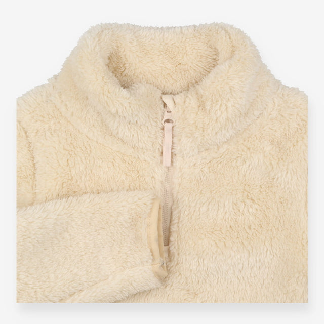 Cream fluffy 1/4 zip sweater