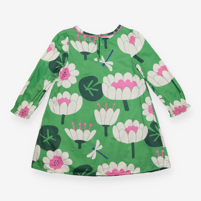Dress Long Sleeve Green with Big Flowers