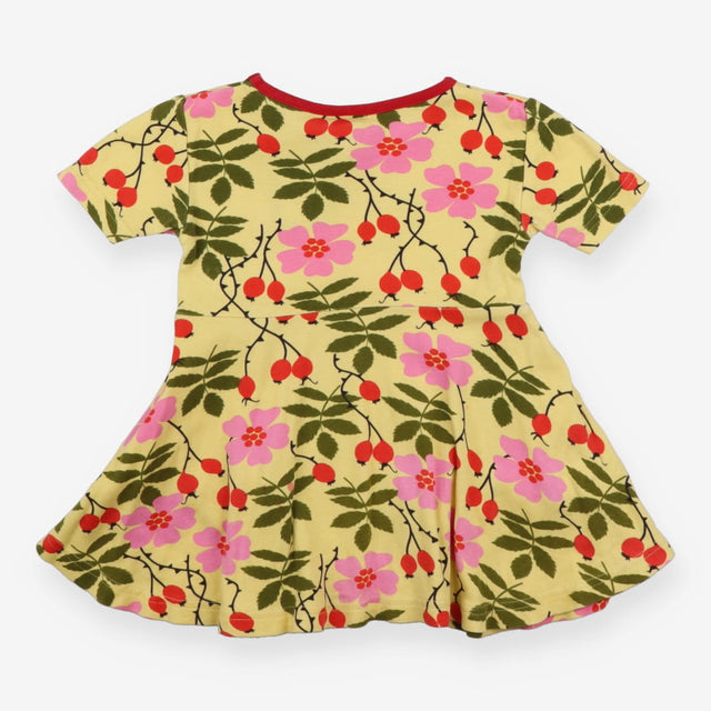 Dress Short Sleeve Yellow Thistle Print