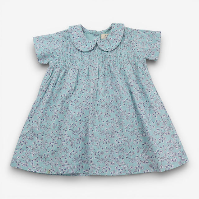 Blue Floral Collared Dress