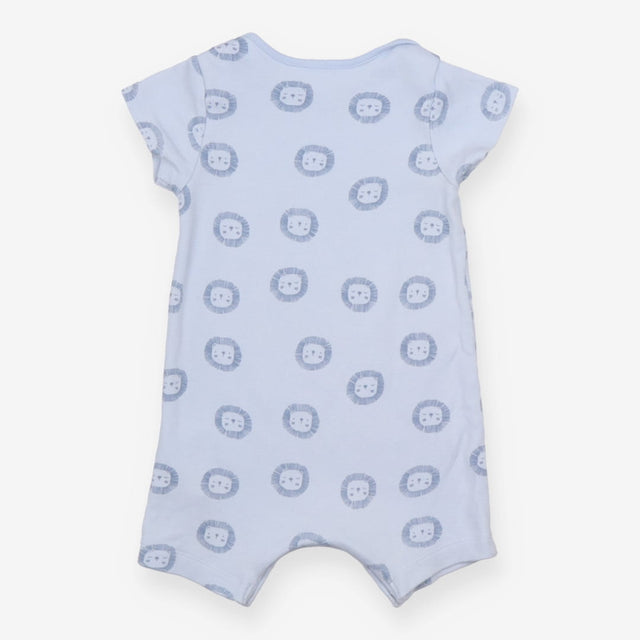 Blue Romper with Lion Faces