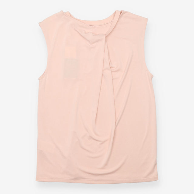 Top Light Pink Sleeveless Draped Twist Back