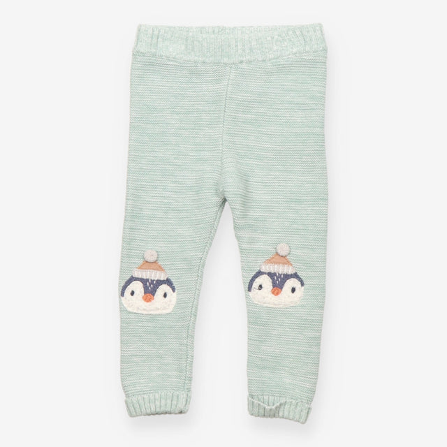 Knit Leggings Mint Penguins