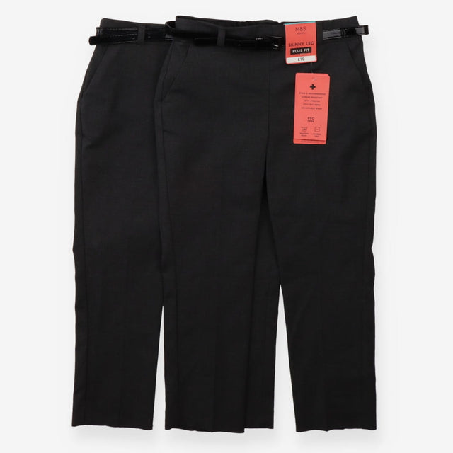 Trousers school grey skinny black belt 2pc