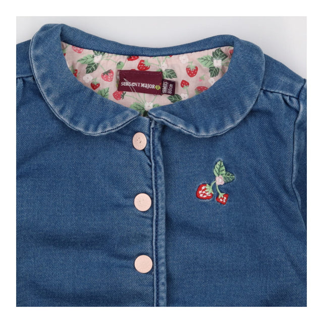 Buttons Denim Jacket with Strawberries