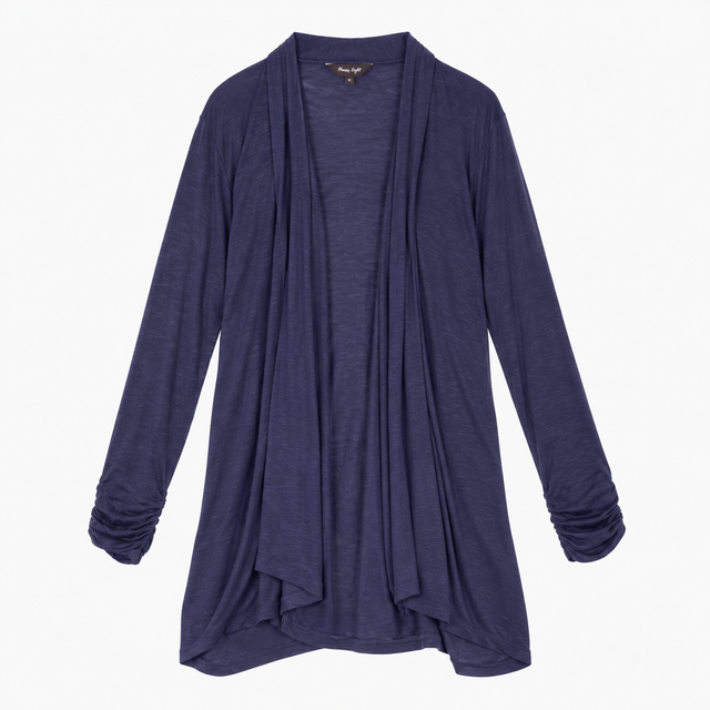 Navy Blue Lightweight Open Front Longline Cardigan