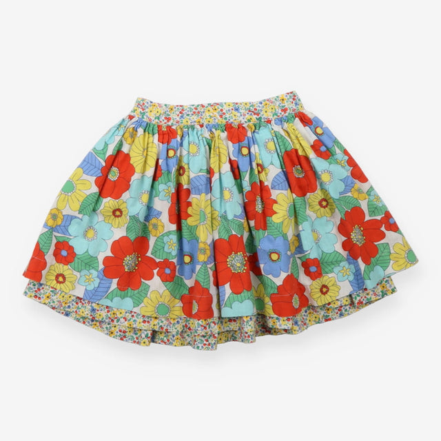 Pleated bright flower skirt