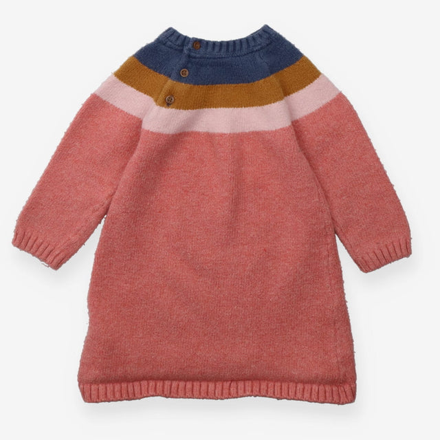 Sweater Dress Pink Blue and Tan