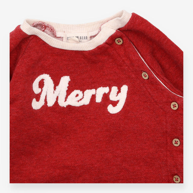 Red Merry sweatshirt and jogger outfit