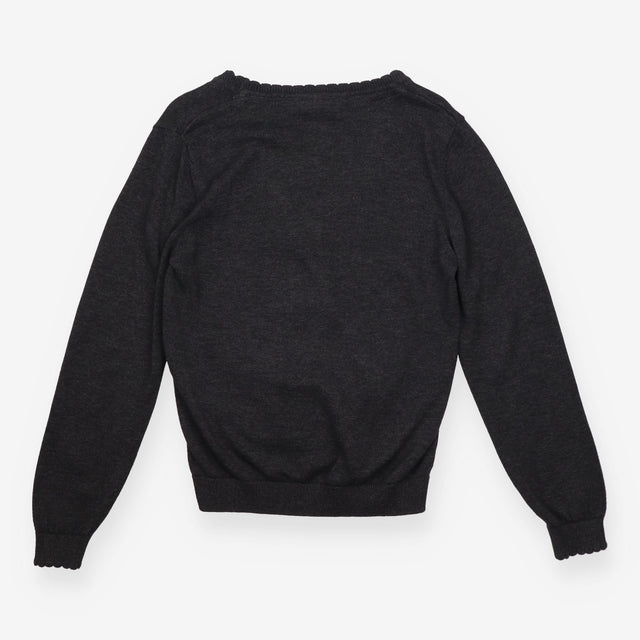 School cardigan grey bow on pockets