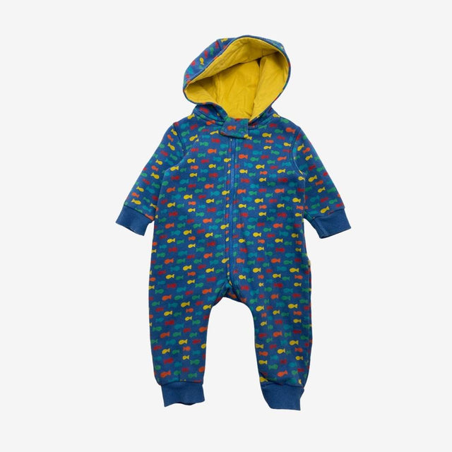 Allover fish print snugglesuit
