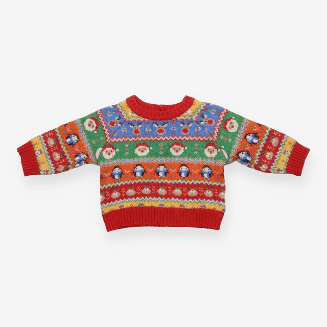 Knit Sweater Christmas Red Fairisle
