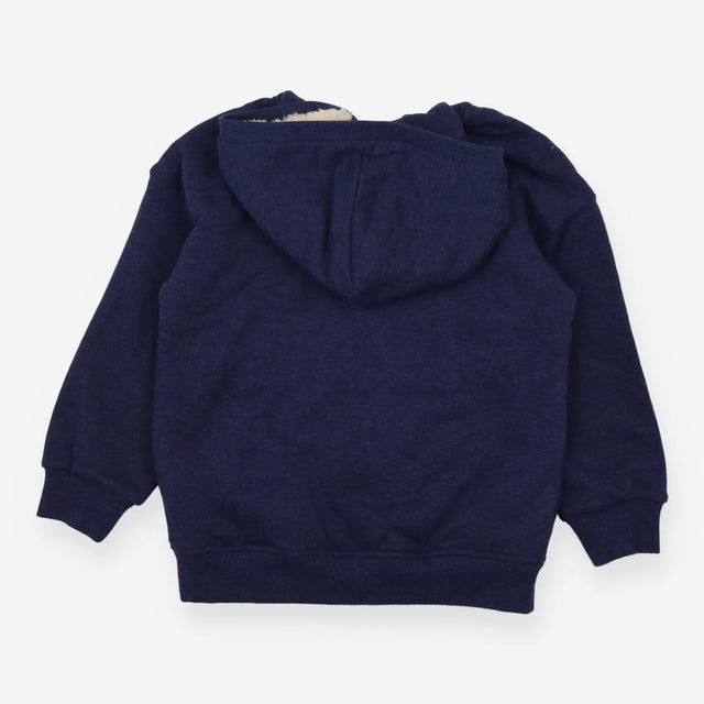 Hoodie zipped navy fleece lining