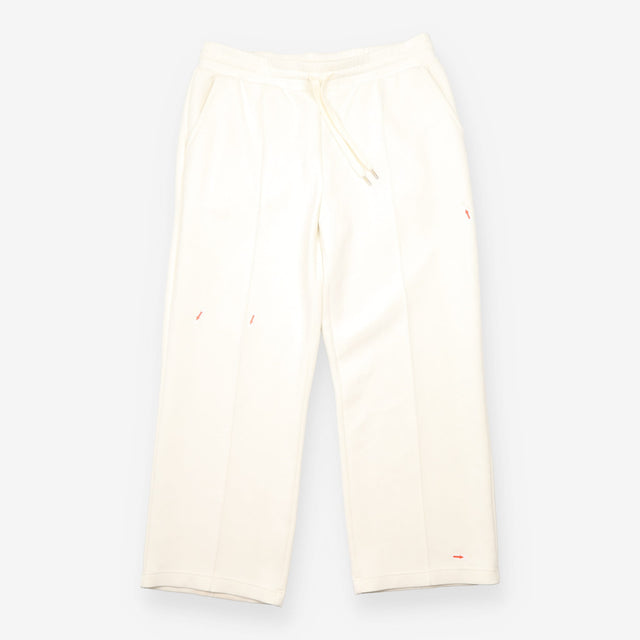 Wide-Leg Joggers in Ivory Premium Interlock Jersey