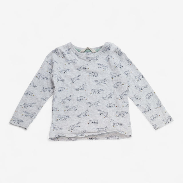 Dungaree set sage cord with grey fox tee