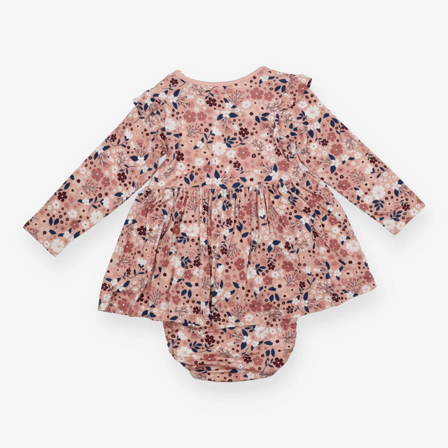 Pink Floral Bodysuit with Long Sleeve