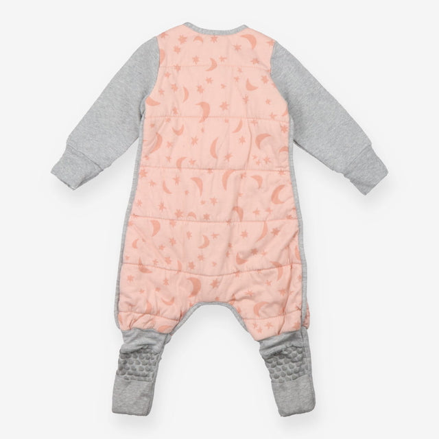 Grey and pink star and moon sleepsuit