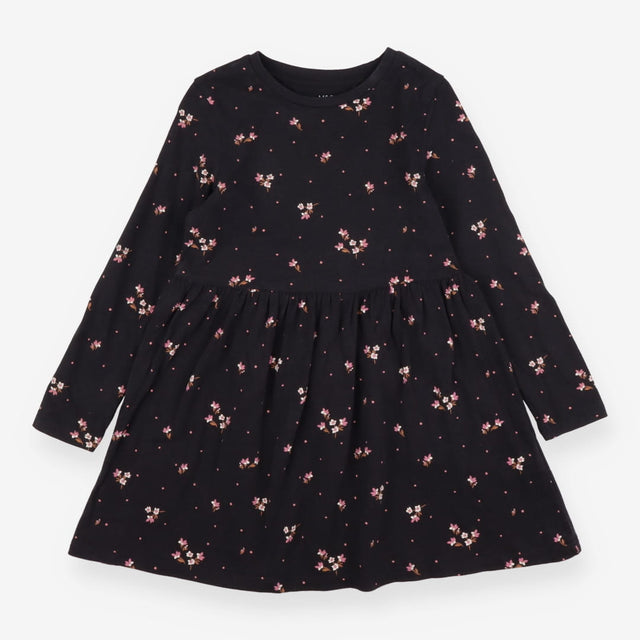 Dress long sleeve black floral