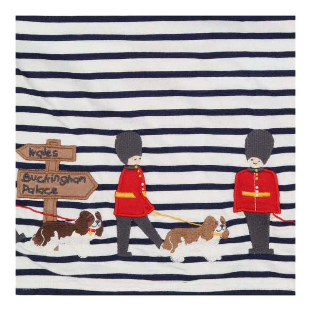 Tee LS white blue stripe soldiers dogs