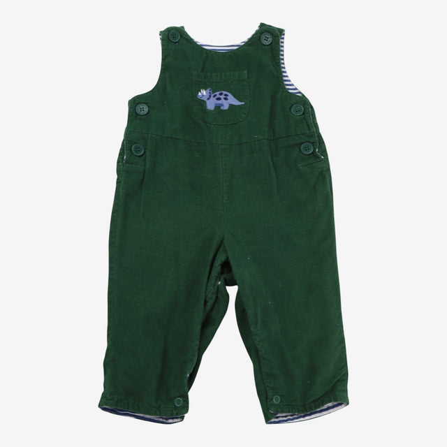 Cord Dungarees Green triceratops pocket