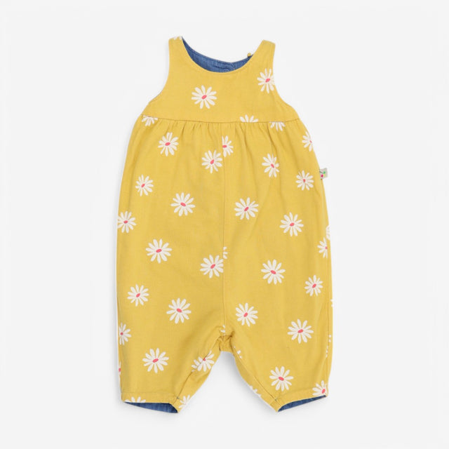 Dungarees denim reversible yellow flower