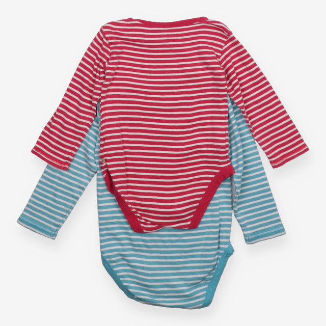 Bodysuits Long Sleeve Pink/Blue Striped 2-Pack