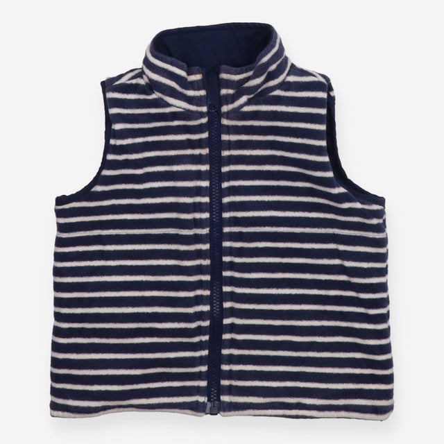Blue Gilet Reversible Striped Lining