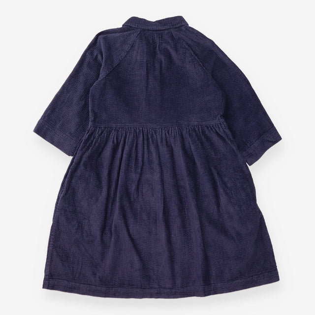 Dark Navy Blue Textured Cotton Seersucker