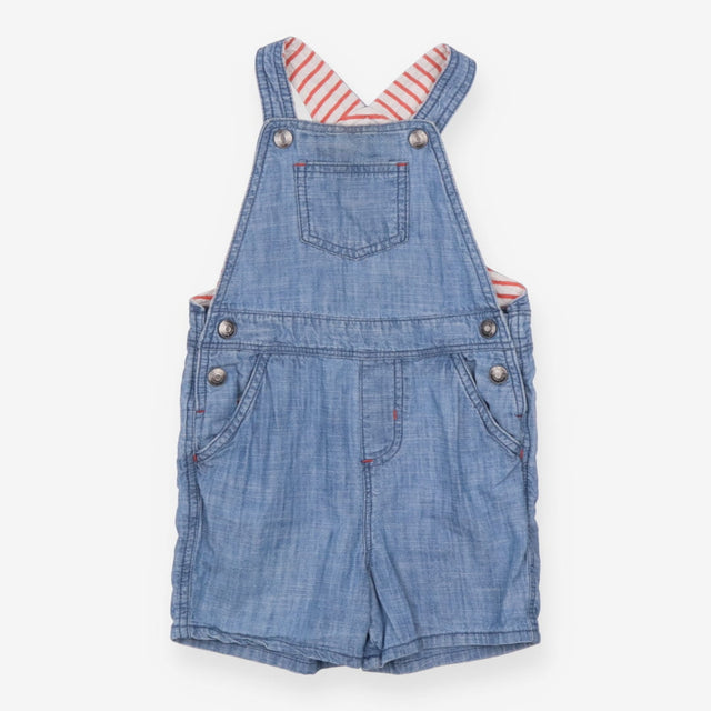 Dungarees Shortie Chambray with Red Stripe Lining