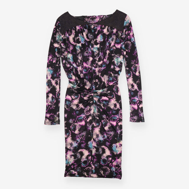 Black & Purple Embellished Metallic Beaded Dress