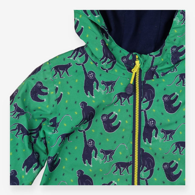Little Lighthouse Raincoat green sloths monkeys