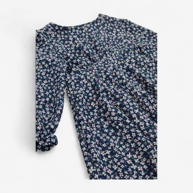 Dress Blue with Ditsy Floral