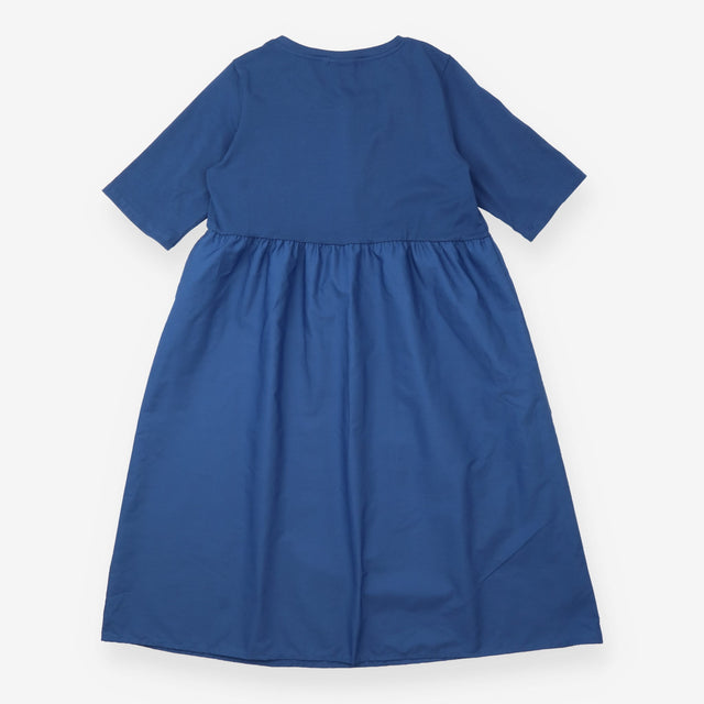 Nursing Dress Blue Short Sleeve Midi