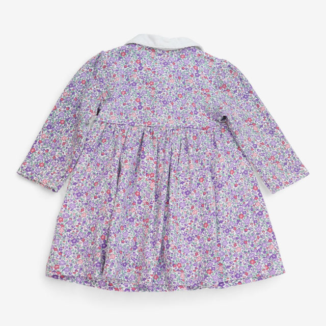 Dress Jersey Purple Ditsy Collared