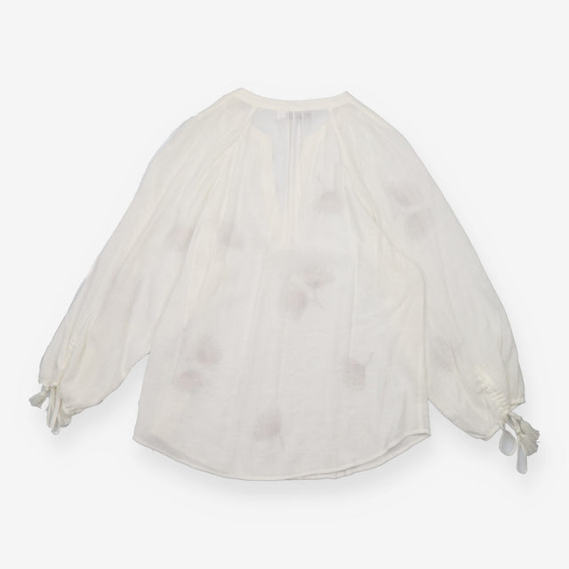 Blouse Ivory Botanical Embroidery Long Sleeve