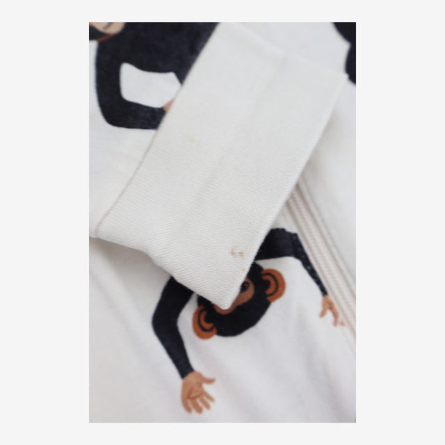 Cream Zip Sleepsuit with Monkeys