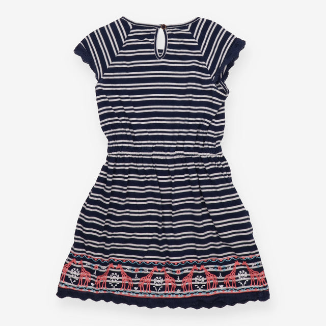 Dress white and navy stripe giraffe