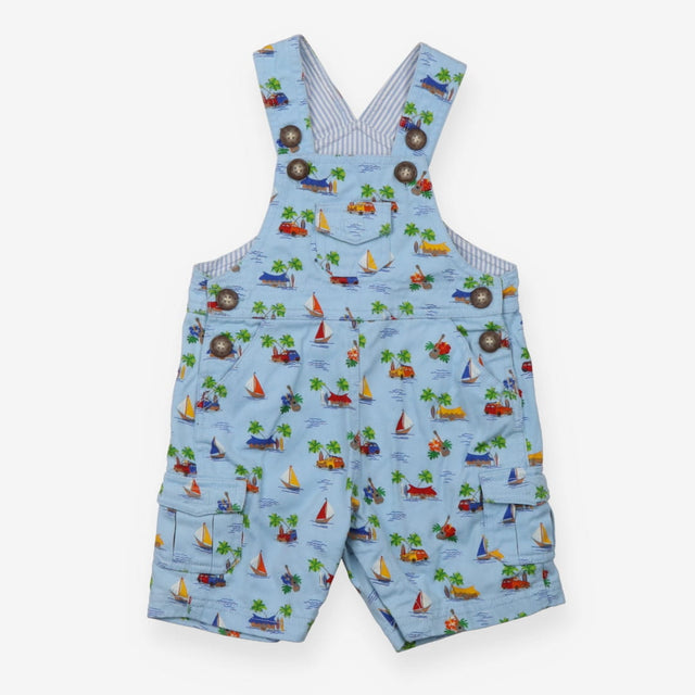 Shortie dungarees tropical island