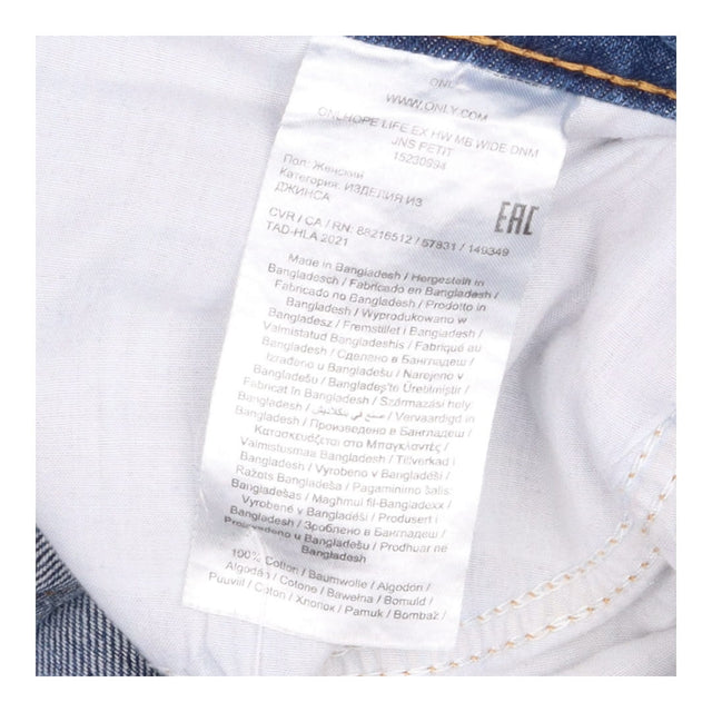 Jeans Wide Leg Mid Blue Denim Five Pocket