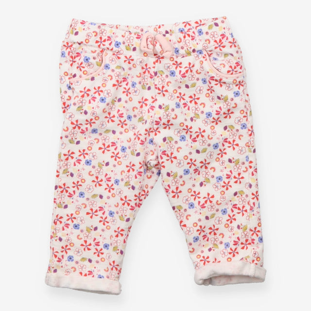 Joggers white flowers pink bow