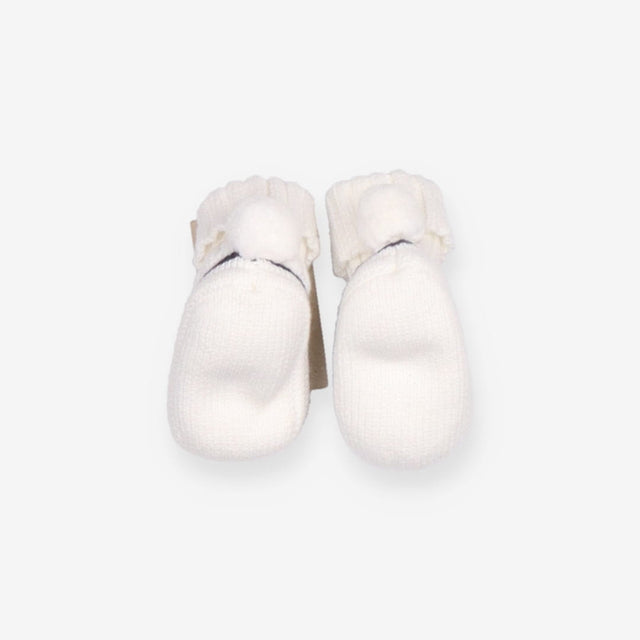 Slippers Knit White and Navy Stripe
