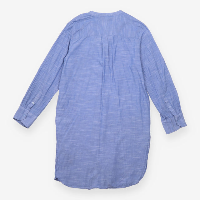 Blue Chambray Long Sleeve Tunic Shirt
