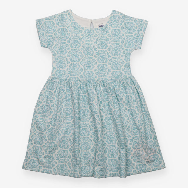 Dress white blue flowers SS jersey