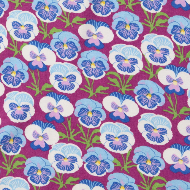 Dress SS purple pansies