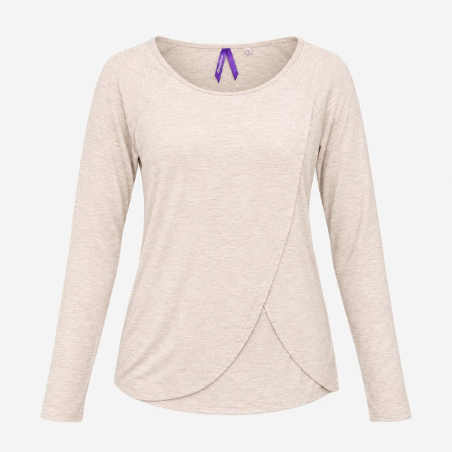 Top Long Sleeve Crossover Jersey Oat