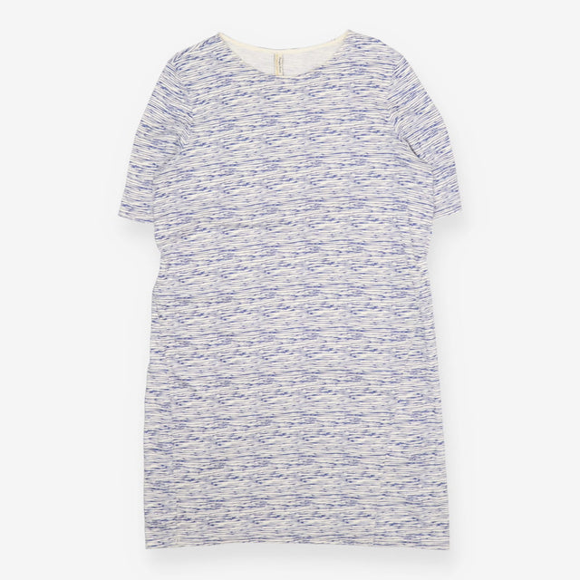 People Tree Organic Cotton White Blue Abstract Str