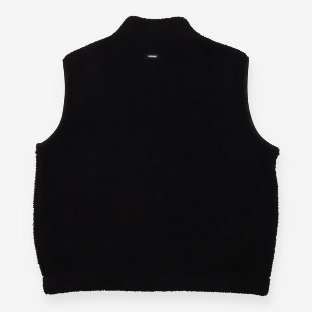 Gilet Black Sherpa Fleece Teddy Zip Front