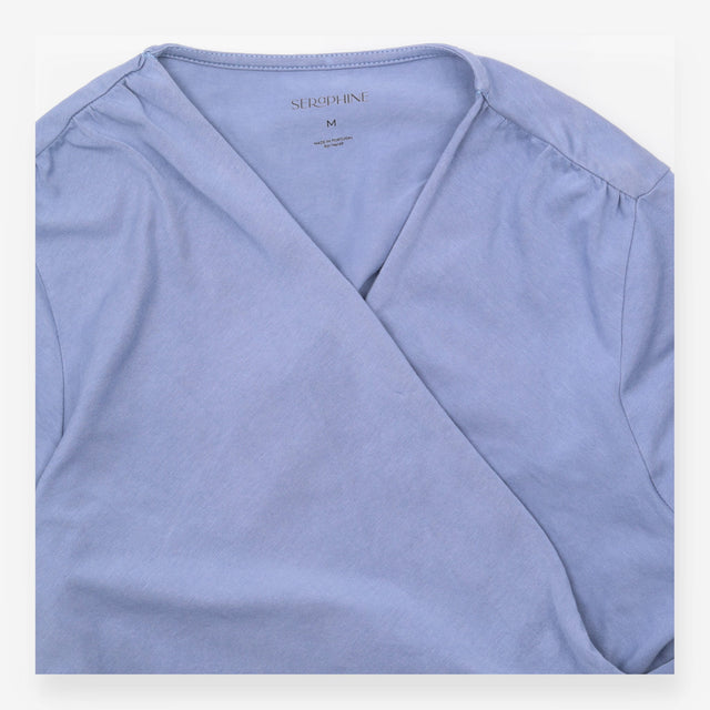 Light Blue Skin-to-Skin Jersey 3/4 Sleeve Top
