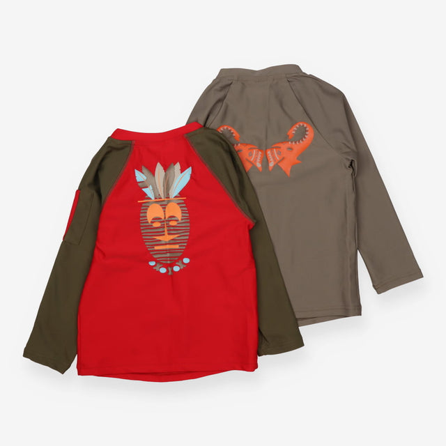 Brown and Red Swim Vests 2 Pack - Sunuva