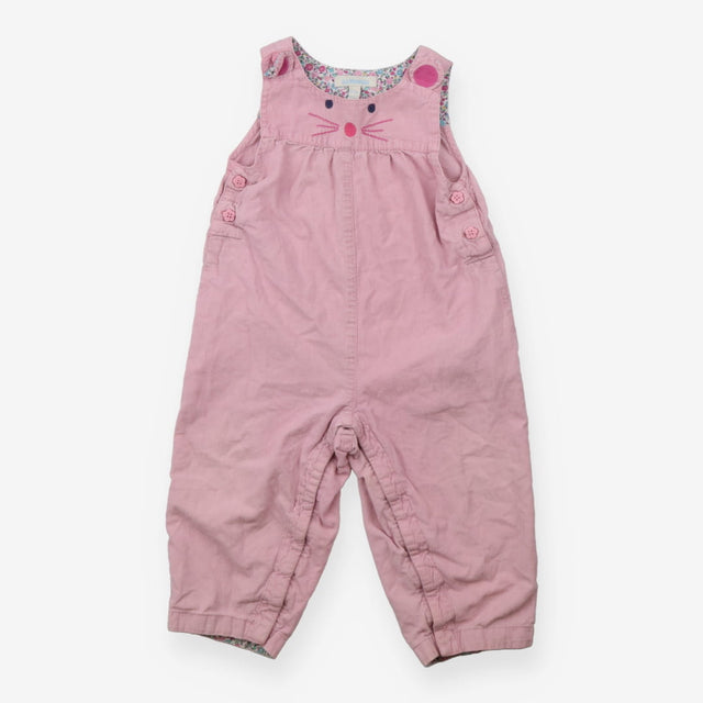Dungarees pale pink cord mouse face